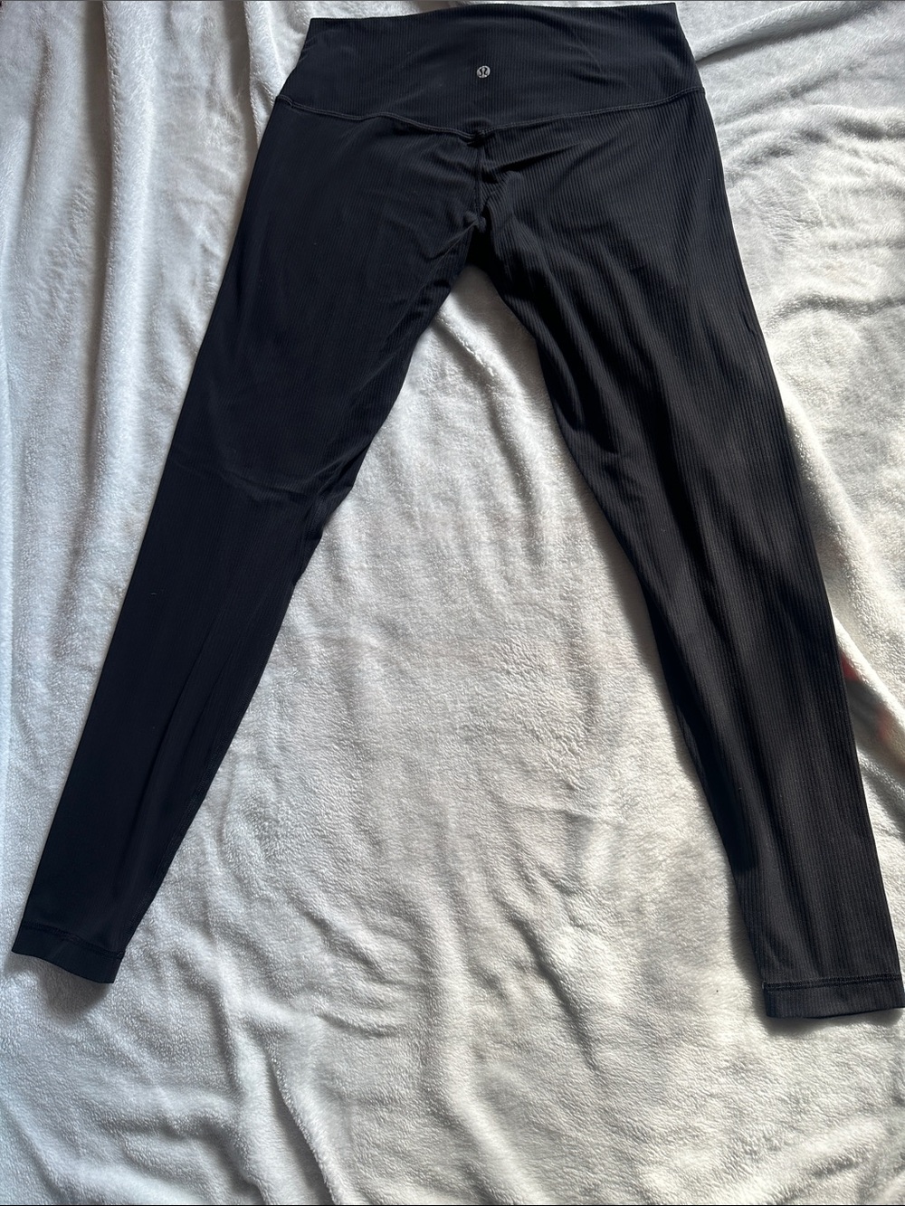 lululemon athletica Black Ribbed Kids Leggings